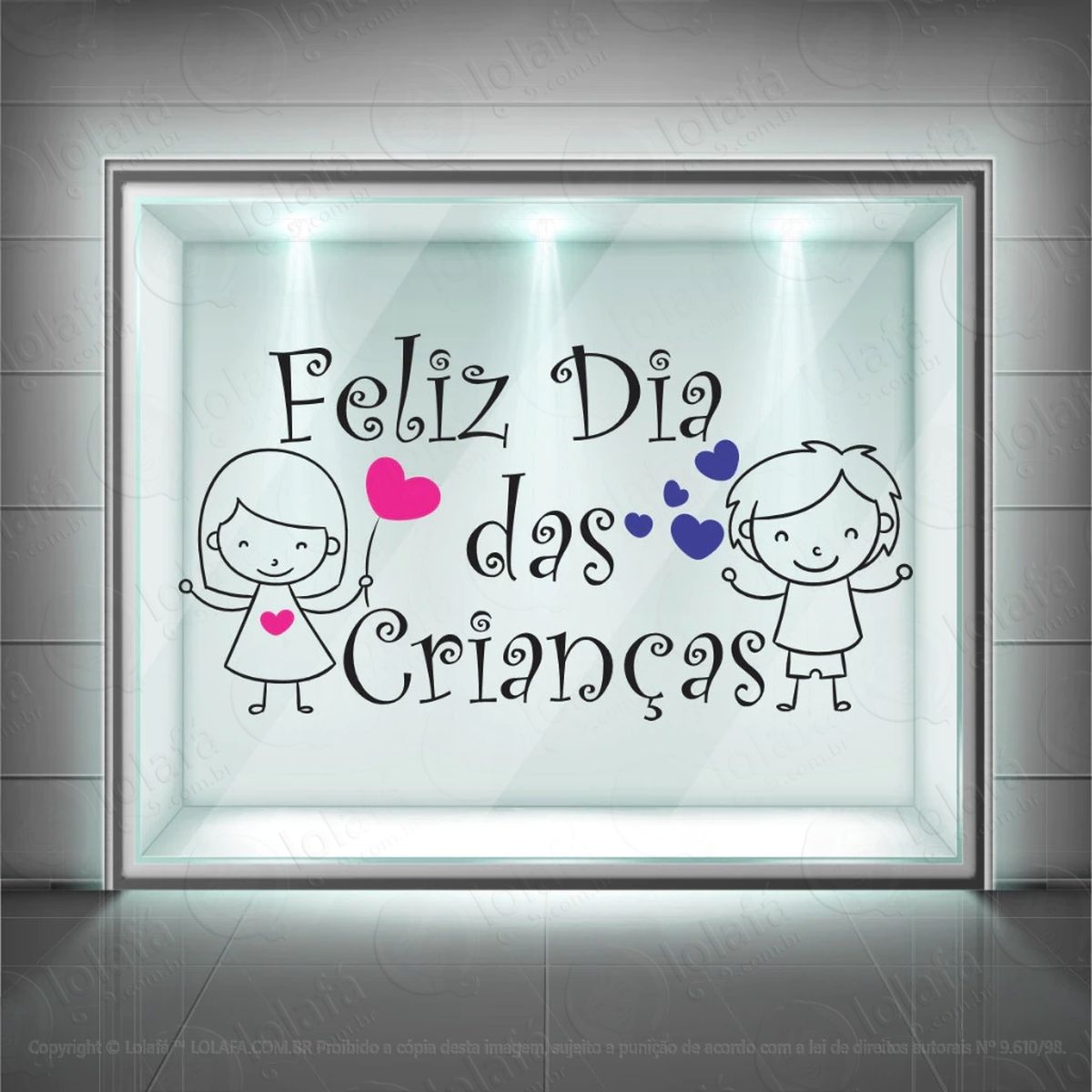 adesivo para vitrine dia das crianças mod:62