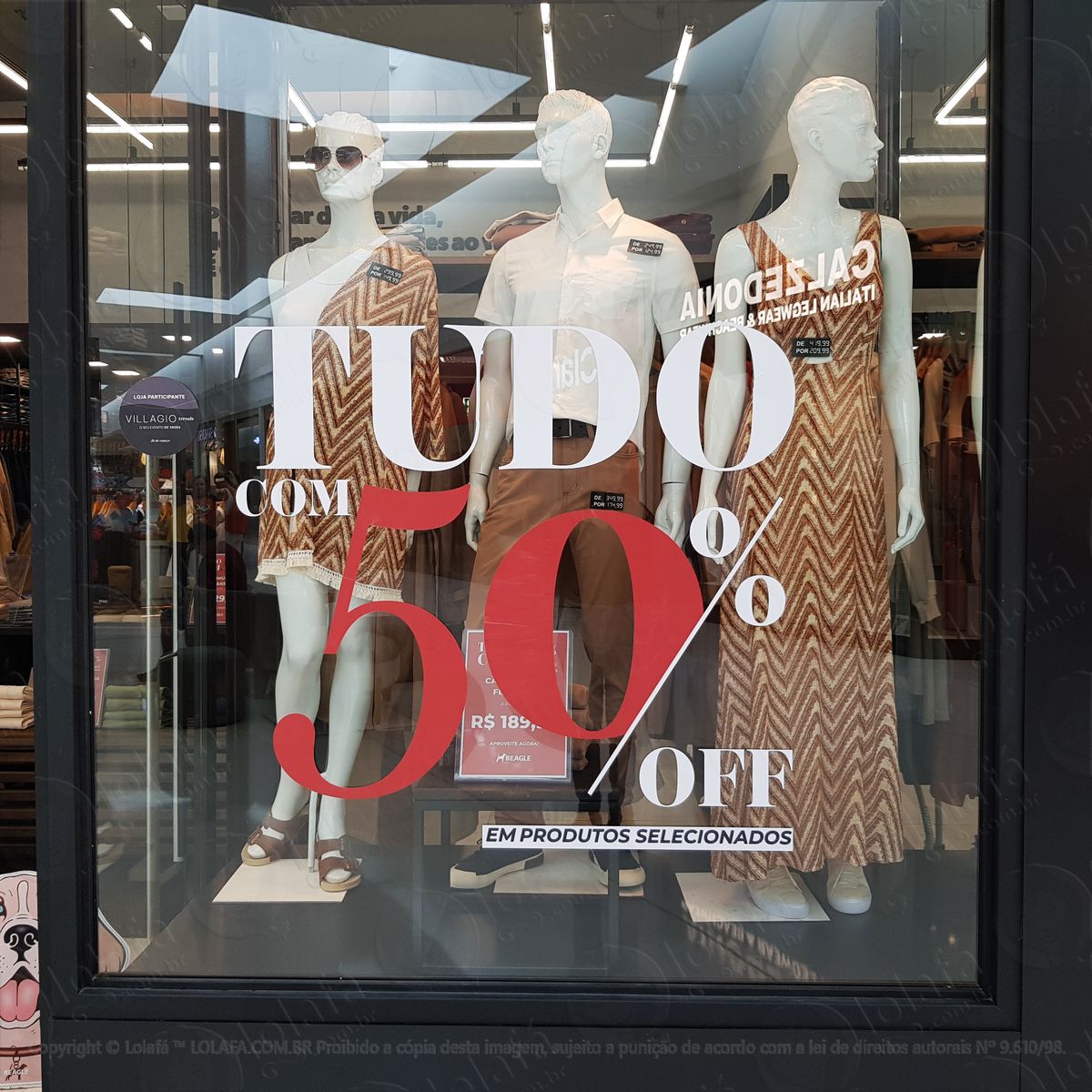 adesivo para vitrine tudo 50% off produtos selecionados mod:75