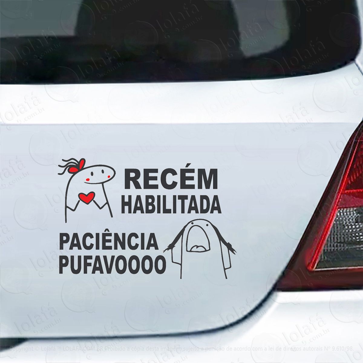 adesivo de carro recém habilitada paciência pufavoo flork adesivos para carro mod:81