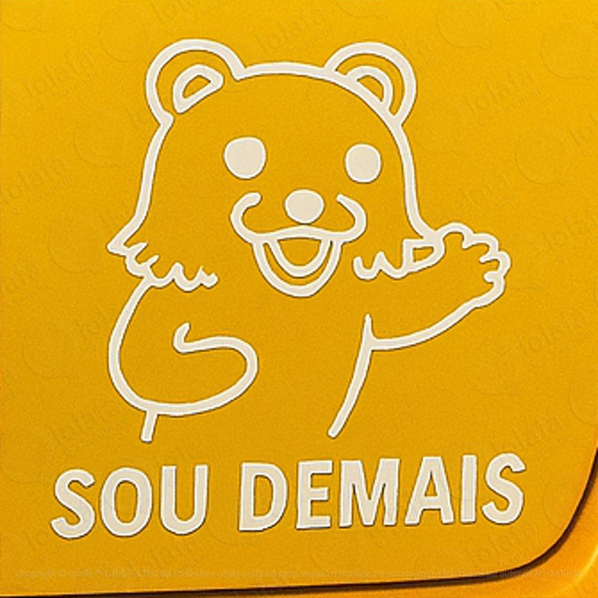 urso sou demais adesivos para carro mod:134