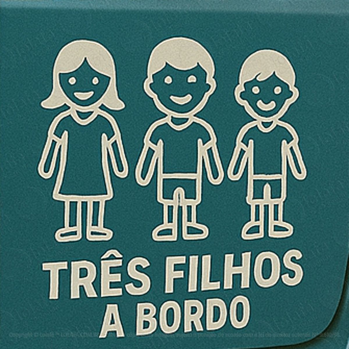 três filhos a bordo adesivos para carro mod:170