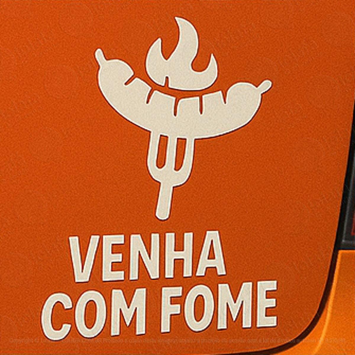 venha com fome churrasco adesivos para carro mod:181