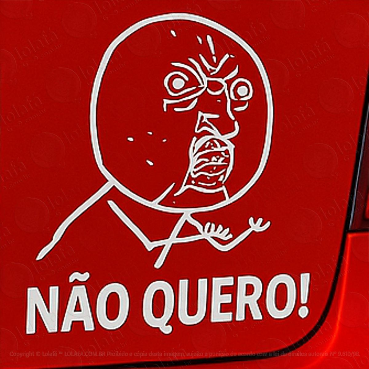 troll face meme não quero adesivos para carro mod:217