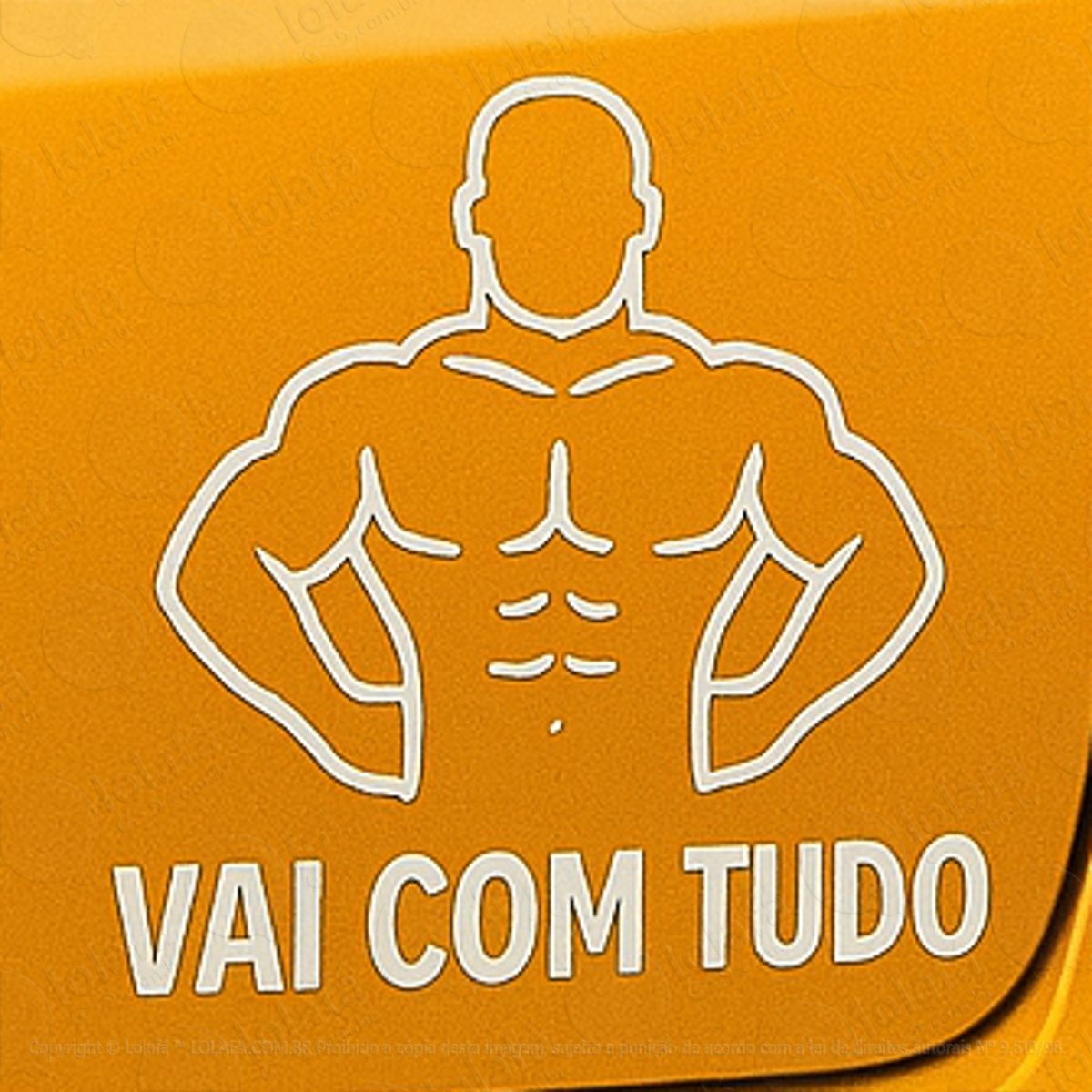 vai com tudo academia treino musculação adesivos para carro mod:222