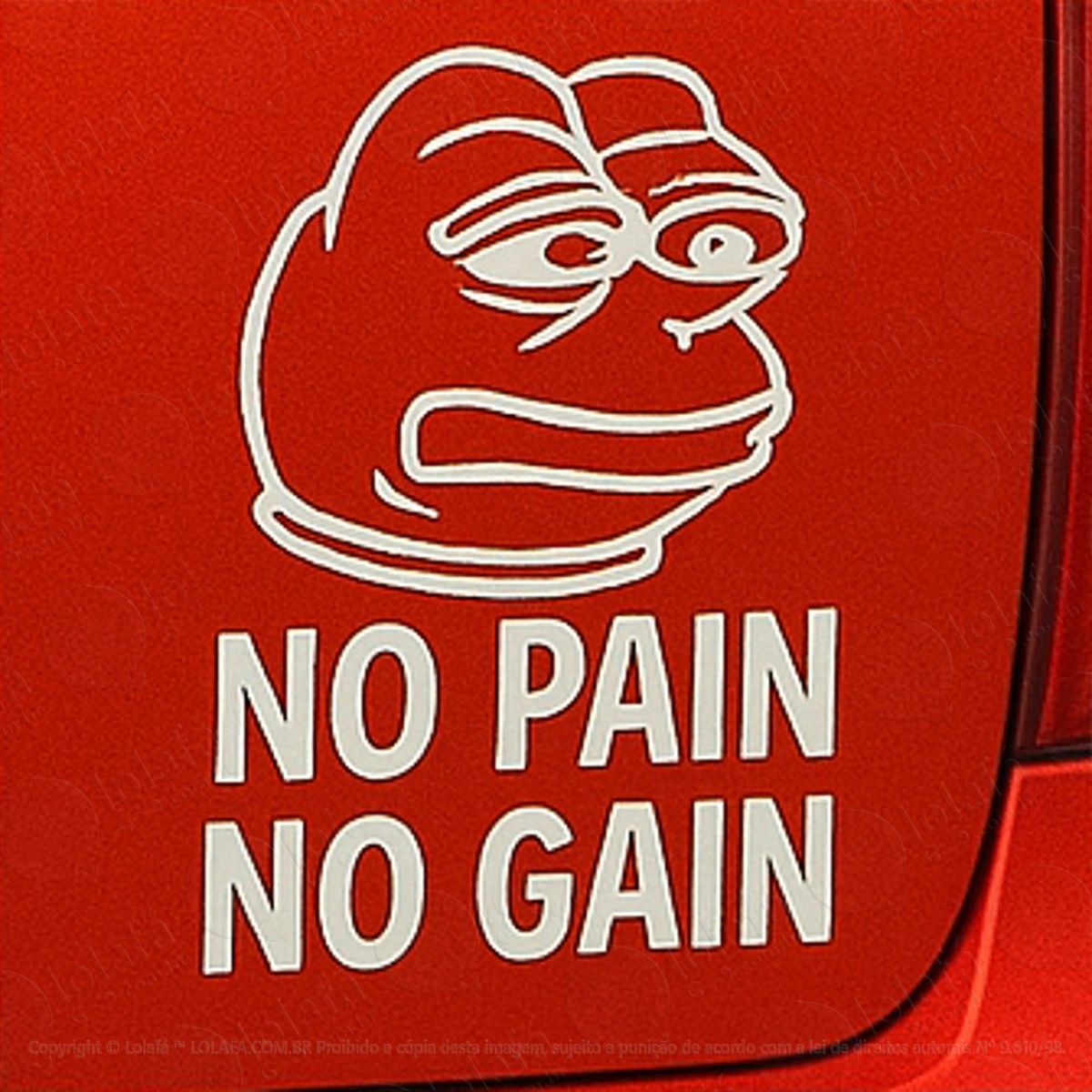 no pain no gain meme academia adesivos para carro mod:239