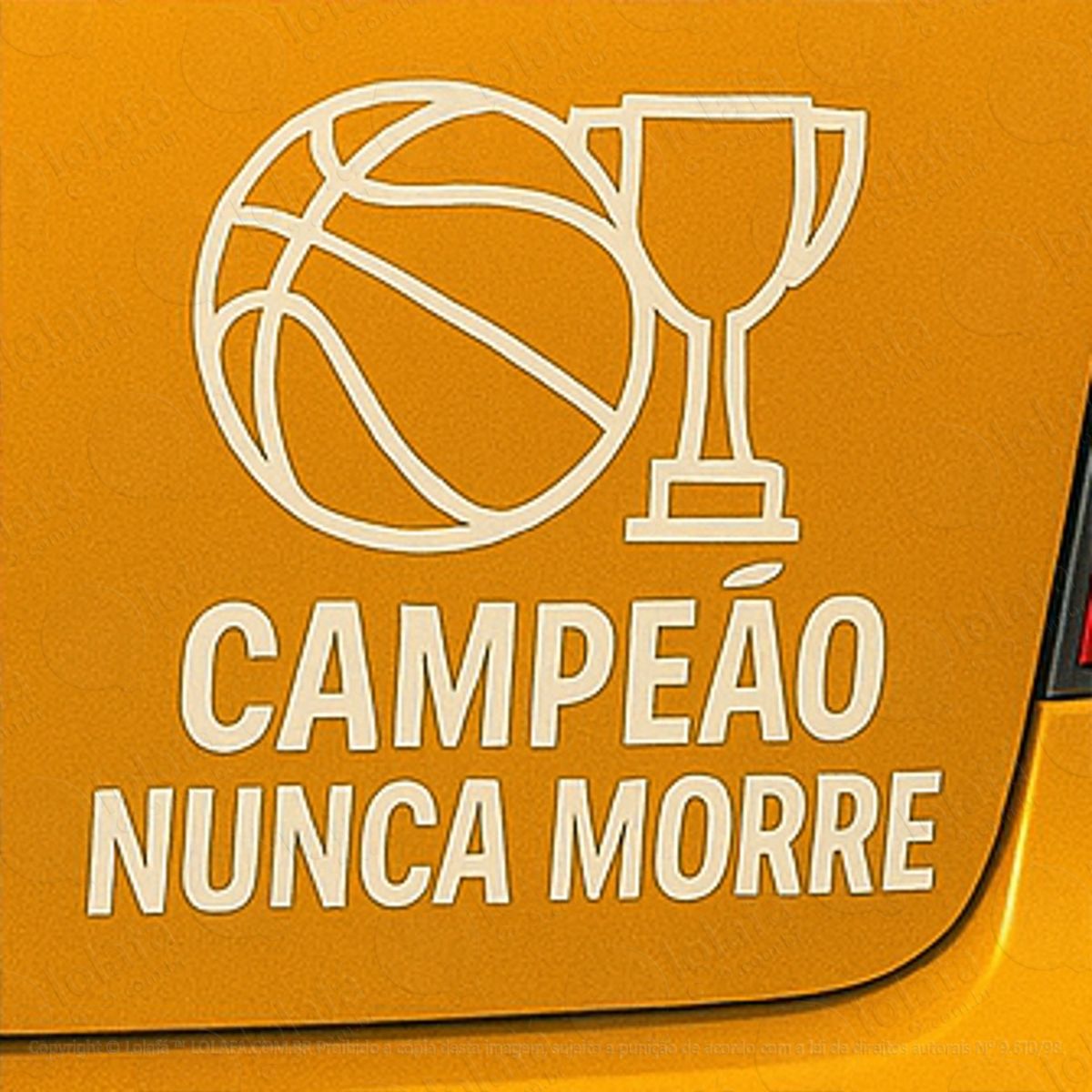 campeão nunca morre basquete adesivos para carro mod:274