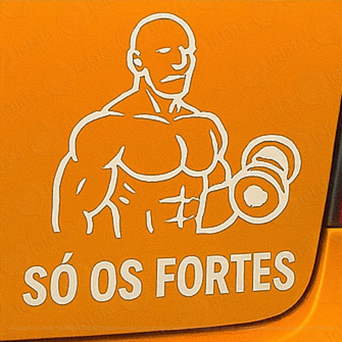 só os fortes academia treino musculação adesivos para carro mod:297