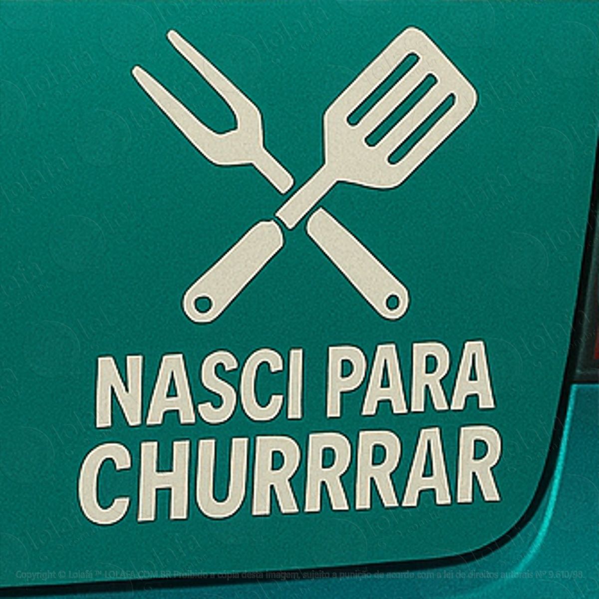 nasci para churrar adesivos para carro mod:364