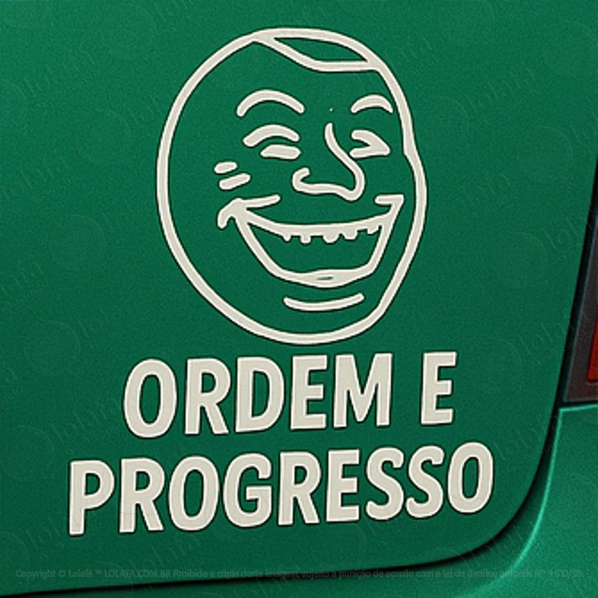 troll face meme ordem e progresso adesivos para carro mod:377