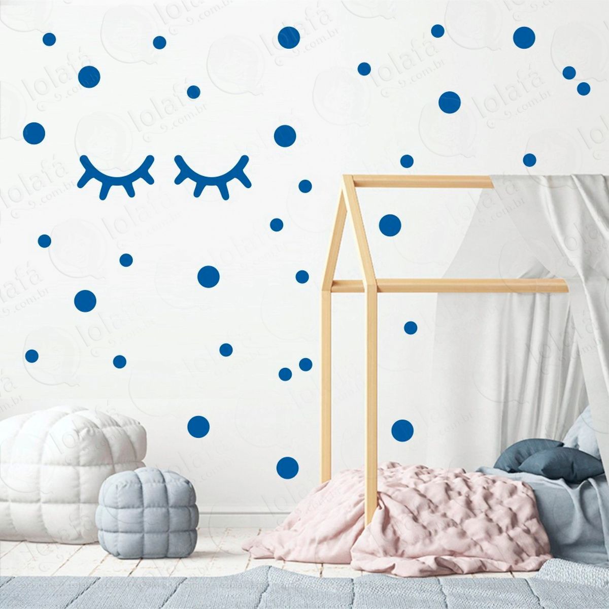 cílios e bolinhas adesivos para quarto de bebê mod:37