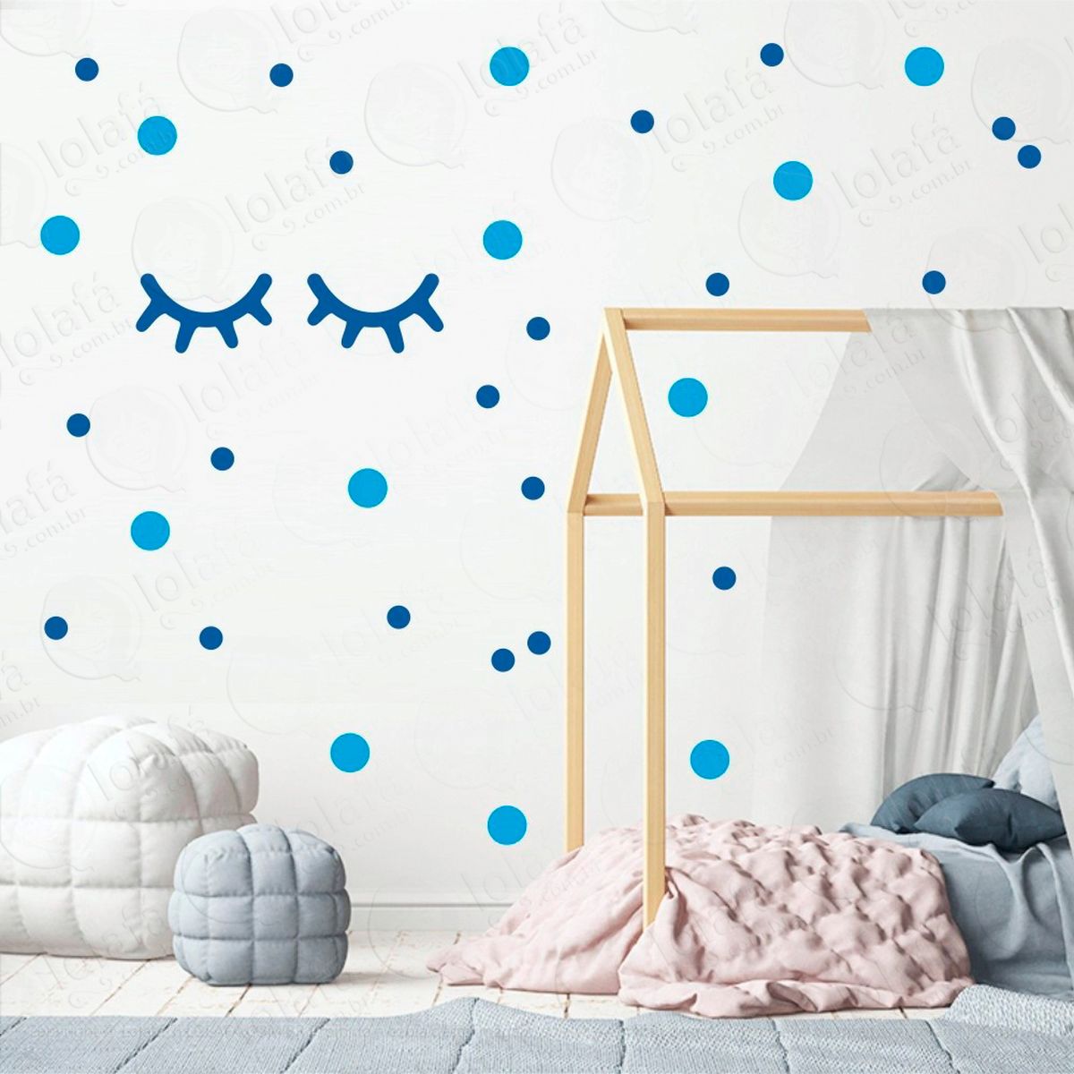 cílios e bolinhas adesivos para quarto de bebê mod:39