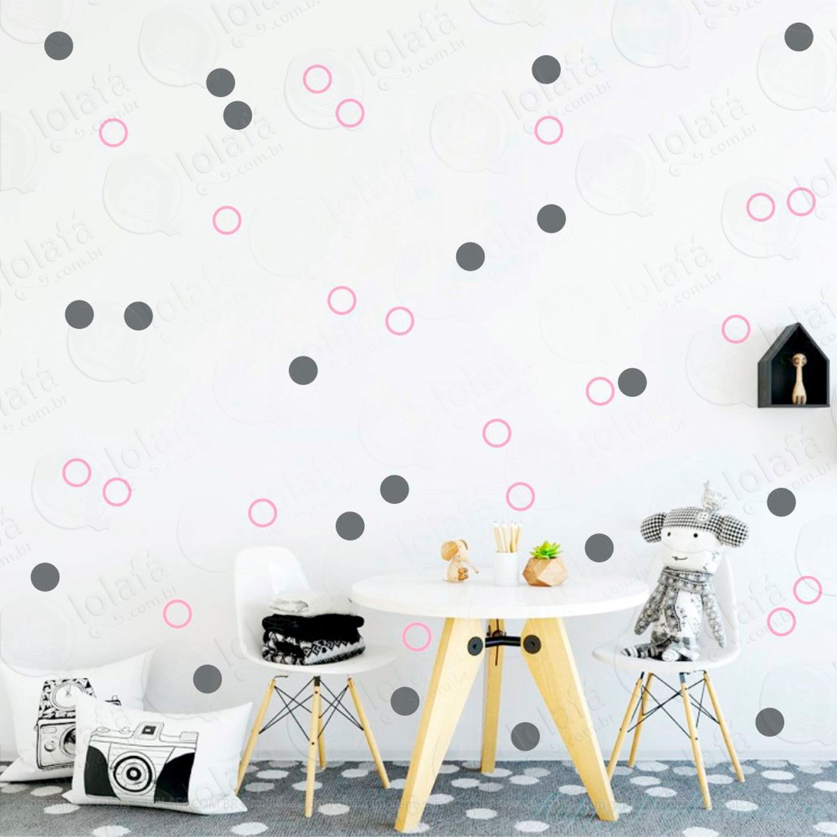 bolinhas adesivos para quarto de bebê mod:72