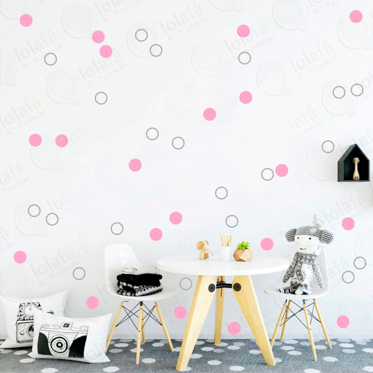 bolinhas adesivos para quarto de bebê mod:73
