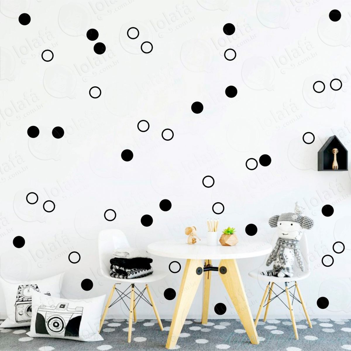 bolinhas adesivos para quarto de bebê mod:75