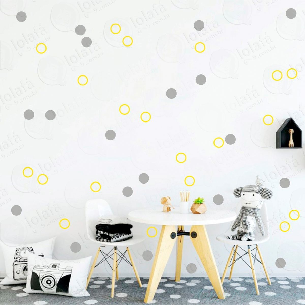bolinhas adesivos para quarto de bebê mod:77