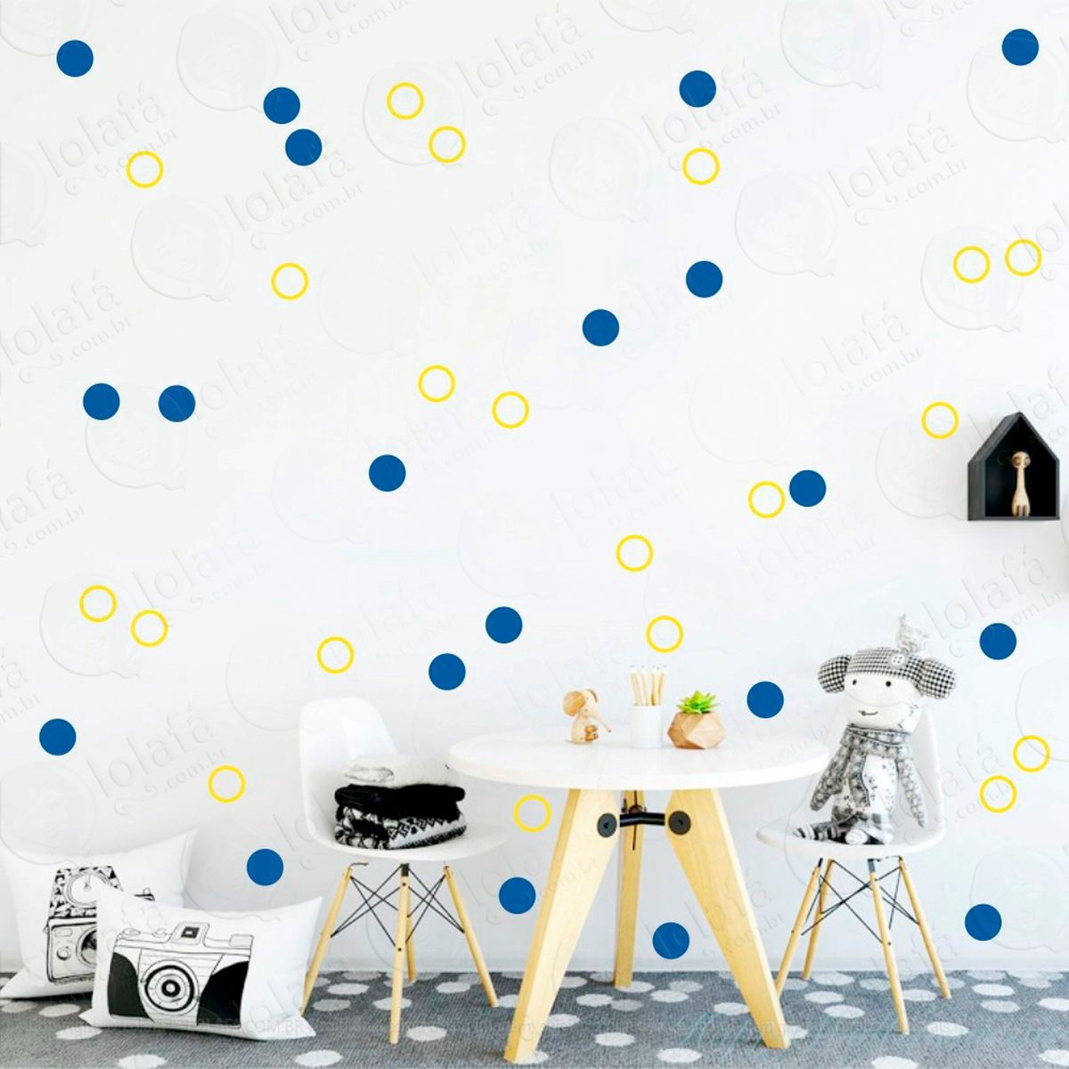 bolinhas adesivos para quarto de bebê mod:80