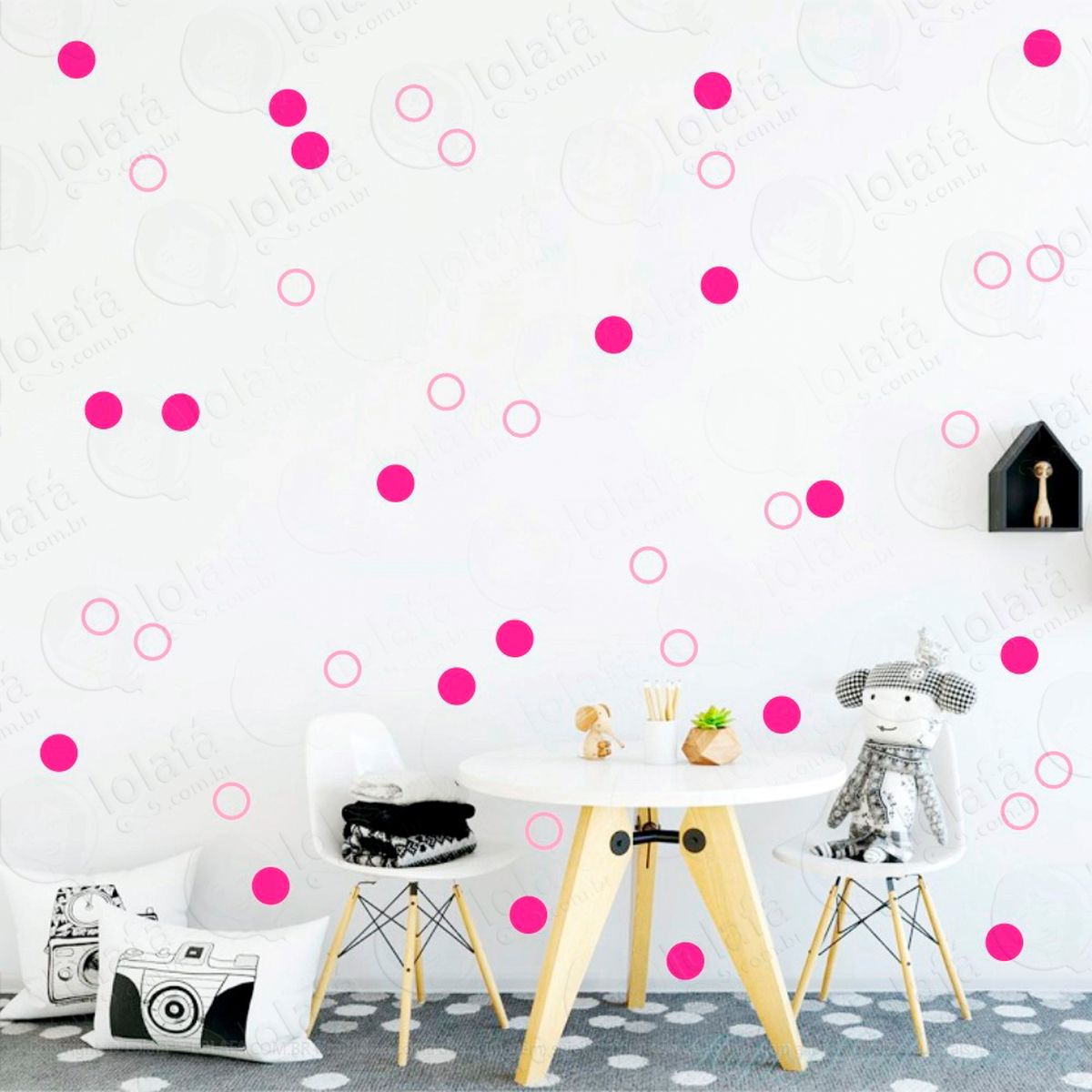 adesivos bolinhas 72 peças adesivos para quarto de bebê infantil mod:81
