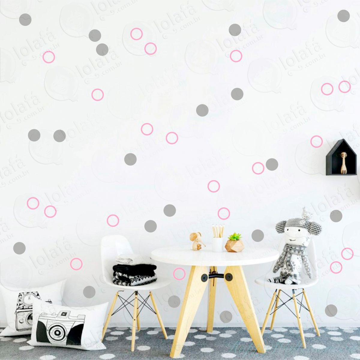 bolinhas adesivos para quarto de bebê mod:82