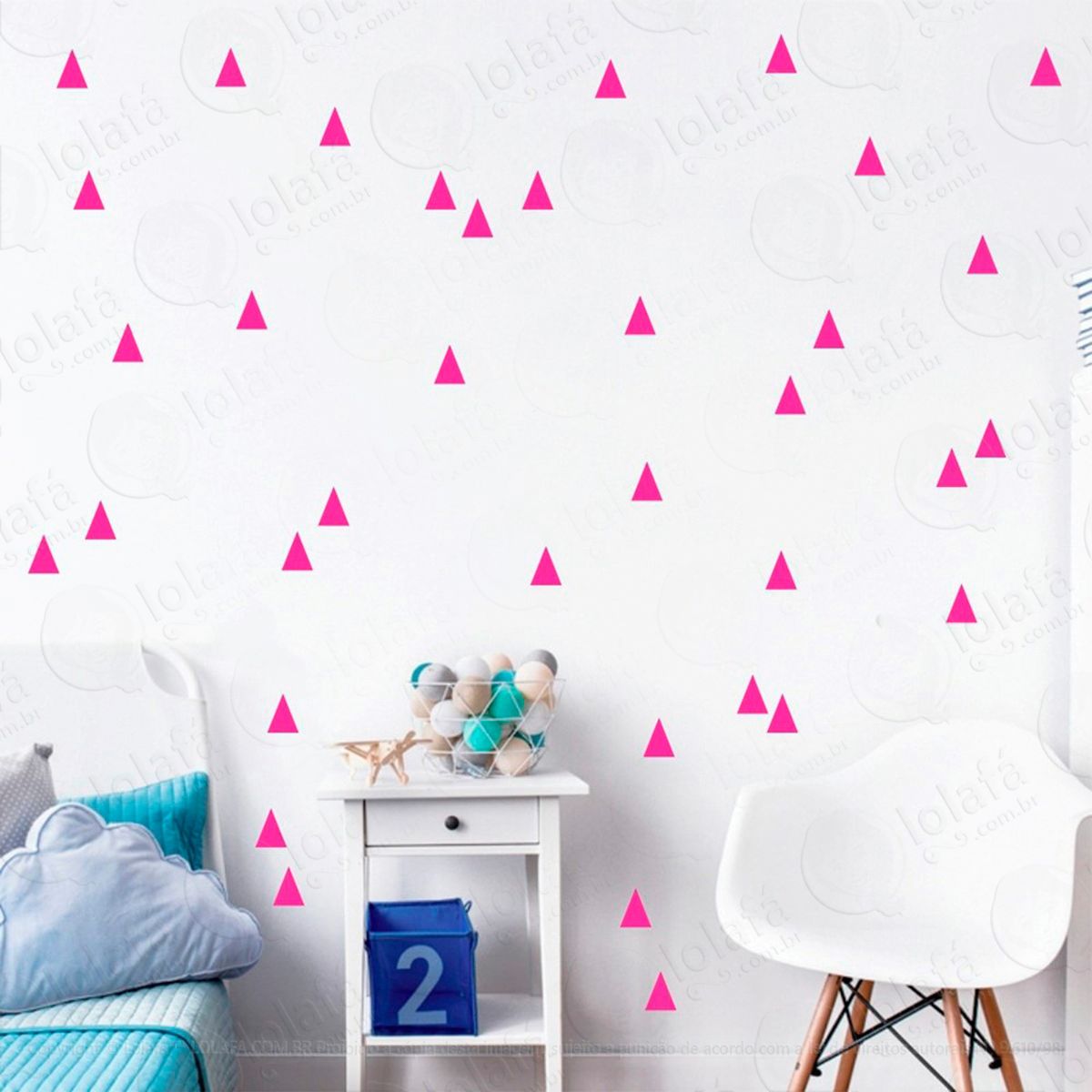 triângulos adesivos para quarto de bebê mod:113