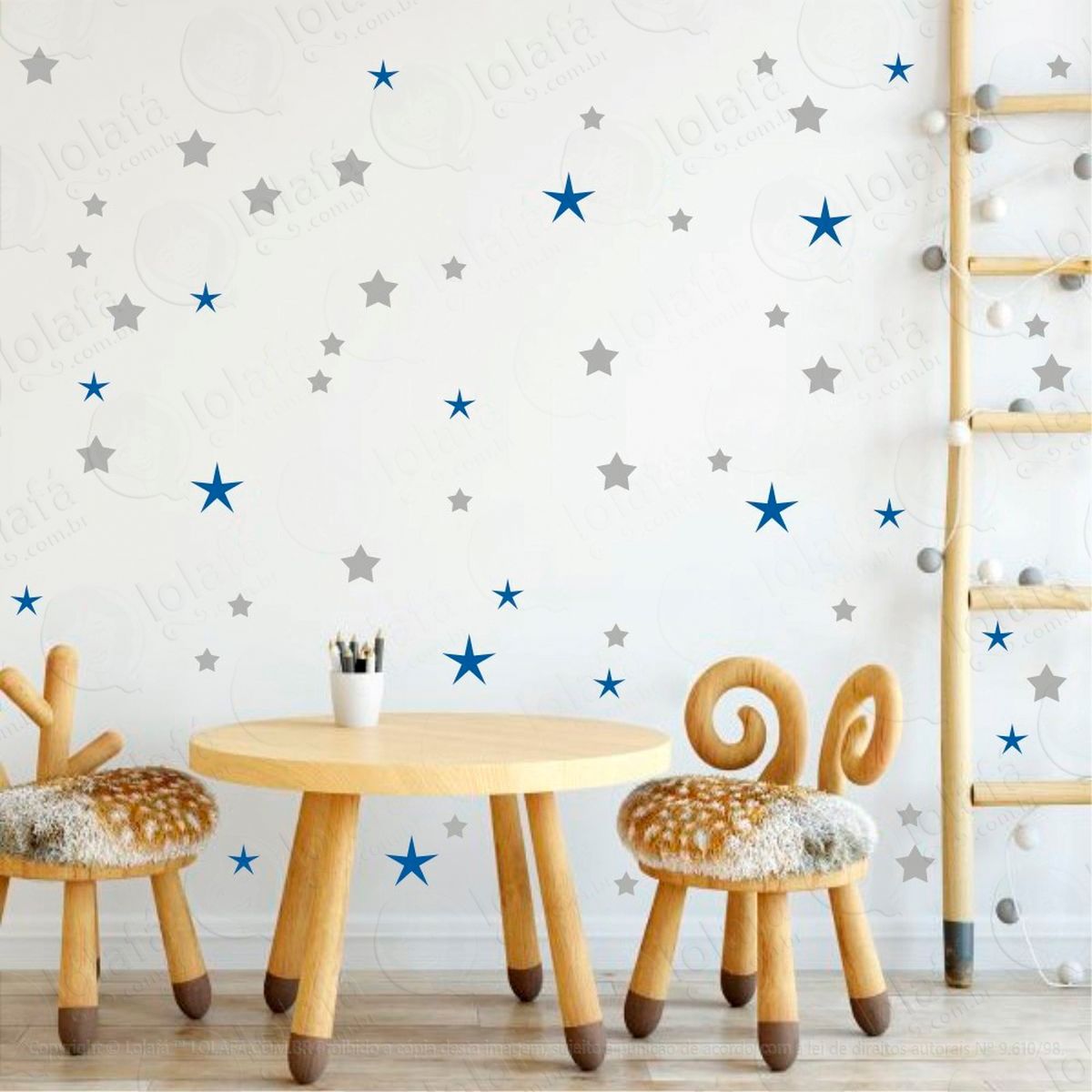 adesivos estrelas 73 peças adesivos para quarto de bebê infantil mod:120