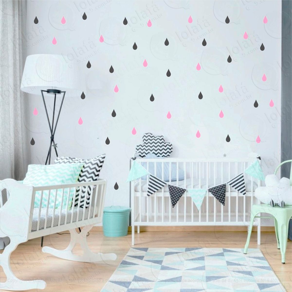 adesivos gotas 192 peças adesivos para quarto de bebê infantil mod:129