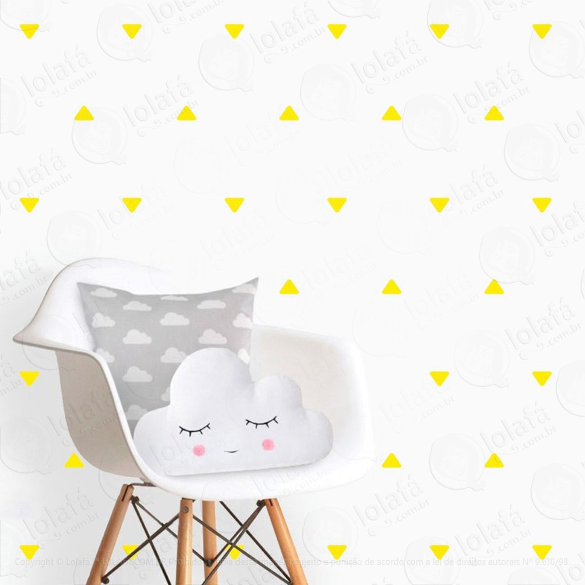 triângulos adesivos para quarto de bebê mod:220