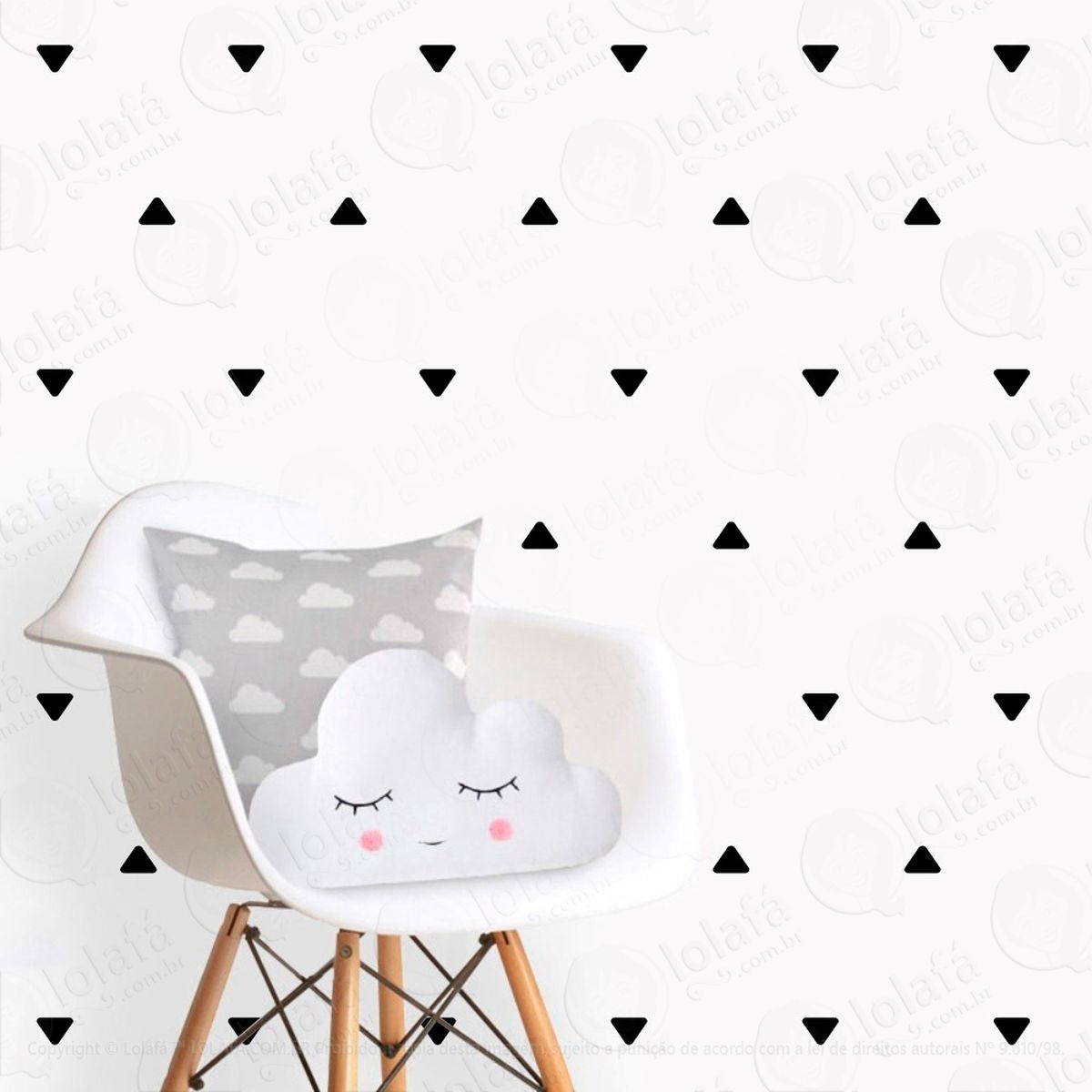 triângulos adesivos para quarto de bebê mod:222