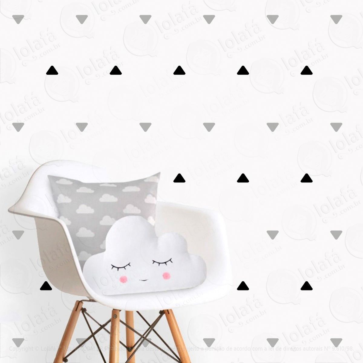 triângulos adesivos para quarto de bebê mod:228