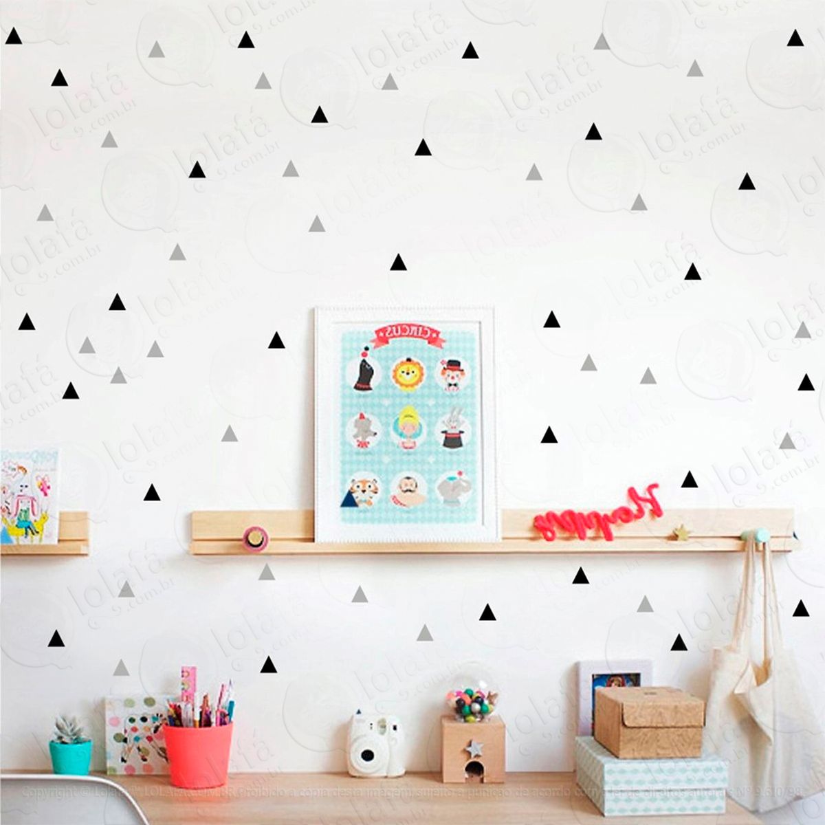 Adesivos Triângulos 180 Peças Adesivos para Quarto de Bebê Infantil - Mod:255