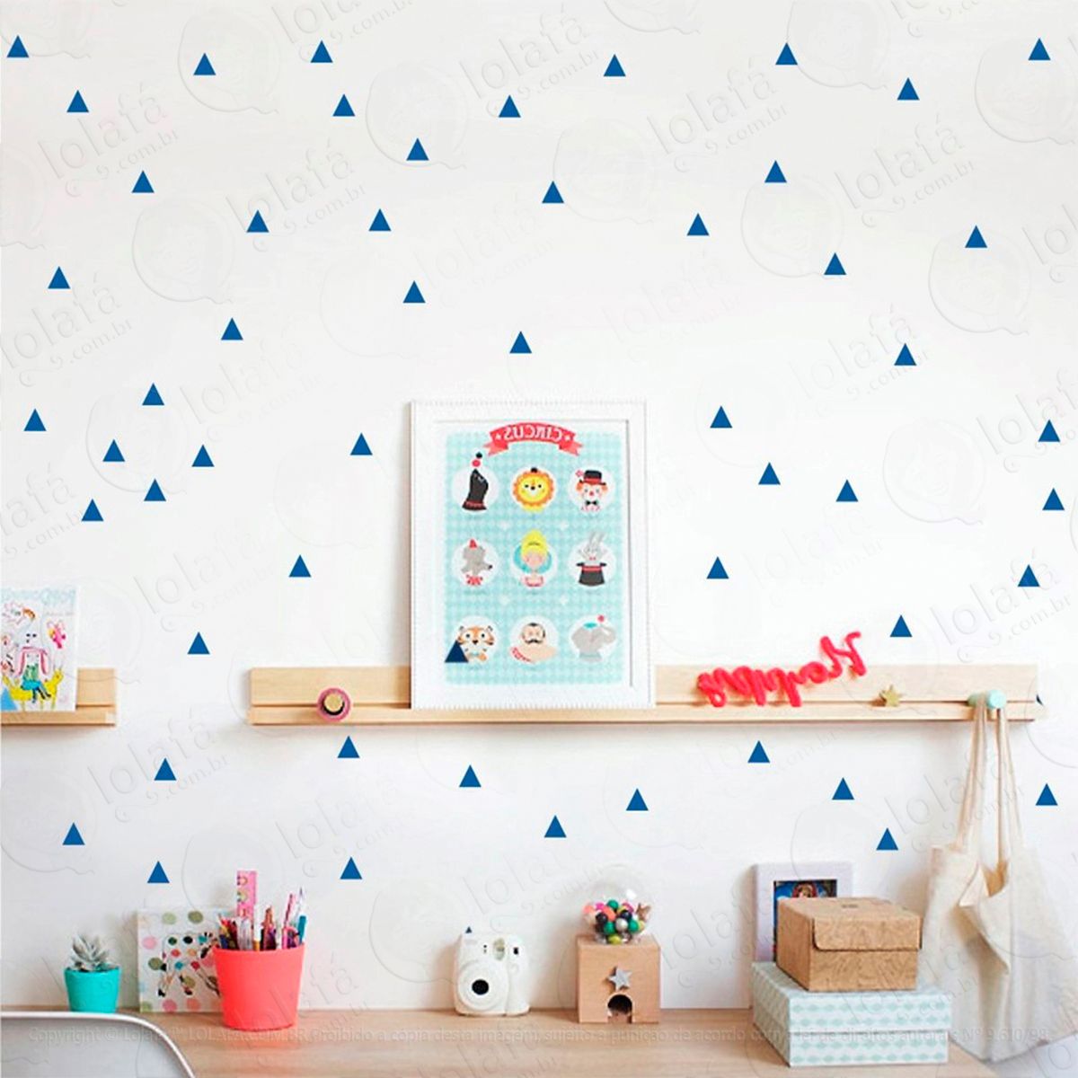 triângulos adesivos para quarto de bebê mod:277