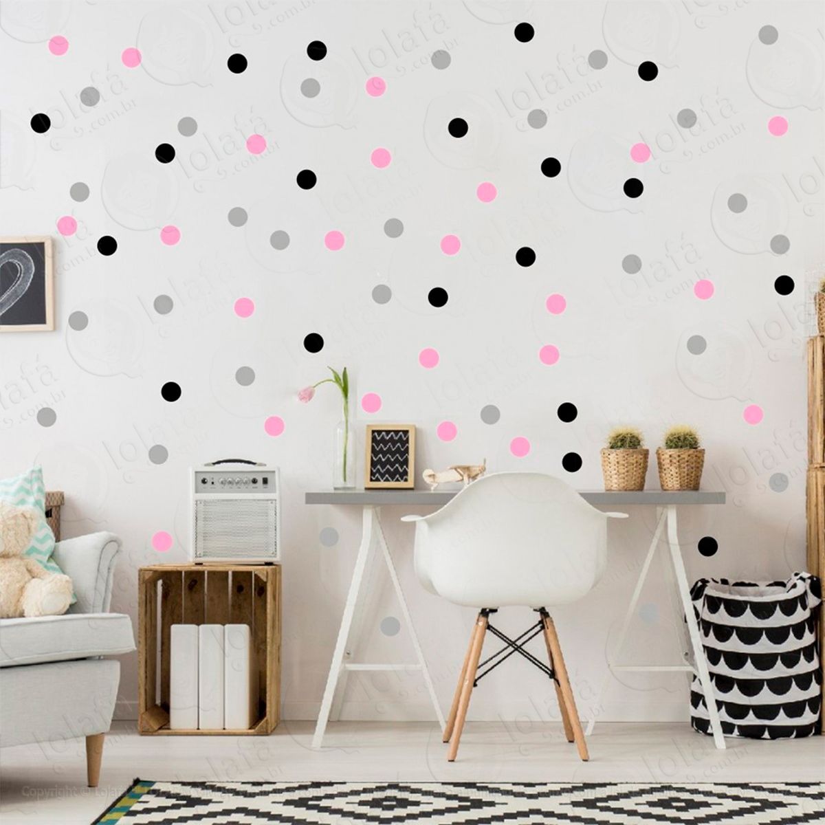 adesivos bolinhas 360 peças adesivos para quarto de bebê infantil mod:298