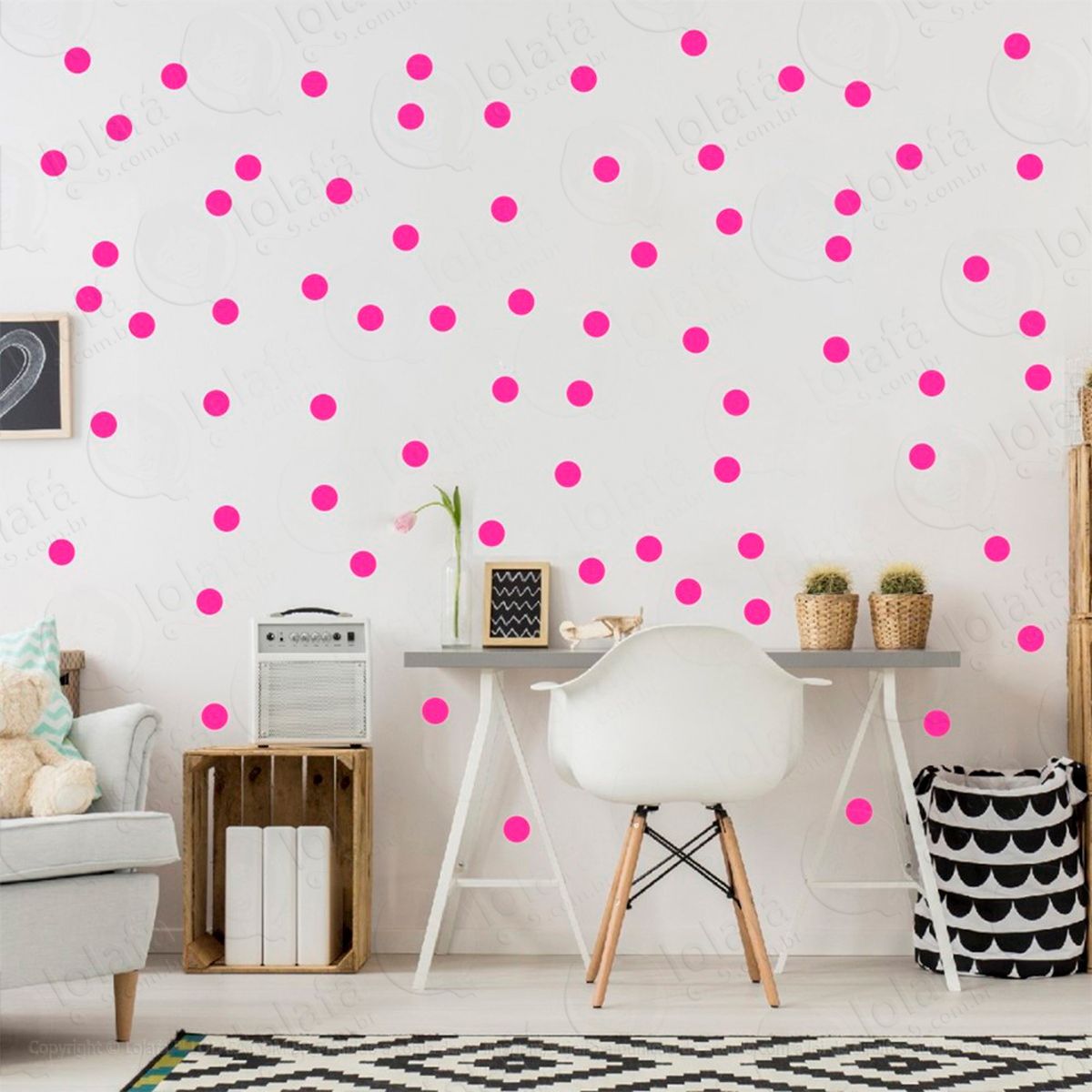 bolinhas adesivos para quarto de bebê mod:303