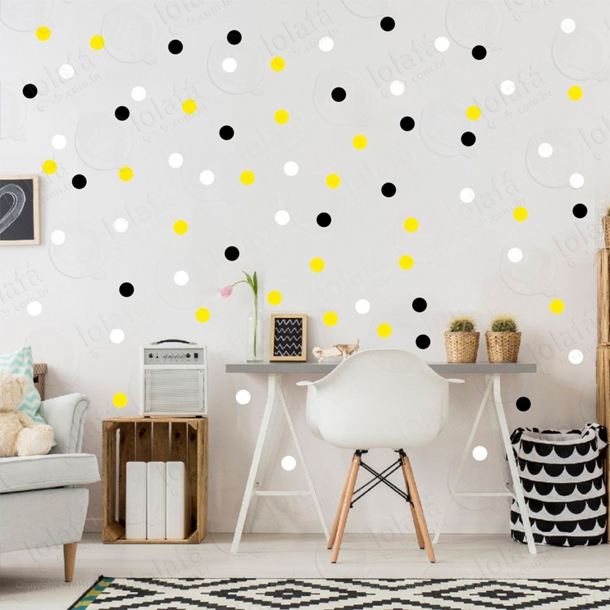 bolinhas adesivos para quarto de bebê mod:306