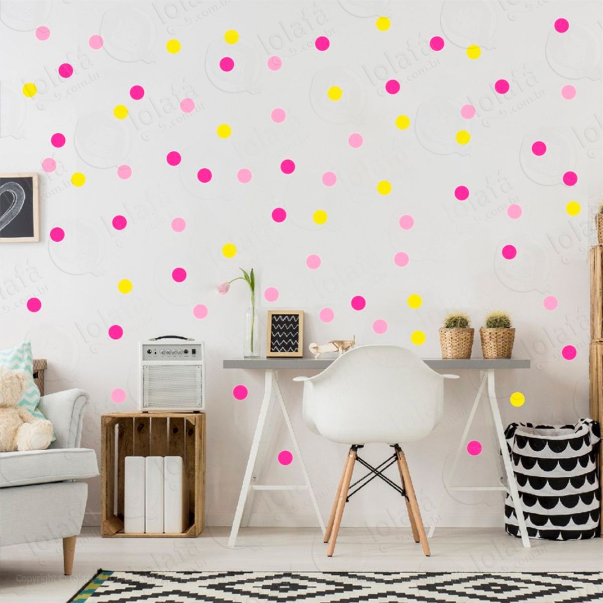 bolinhas adesivos para quarto de bebê mod:309