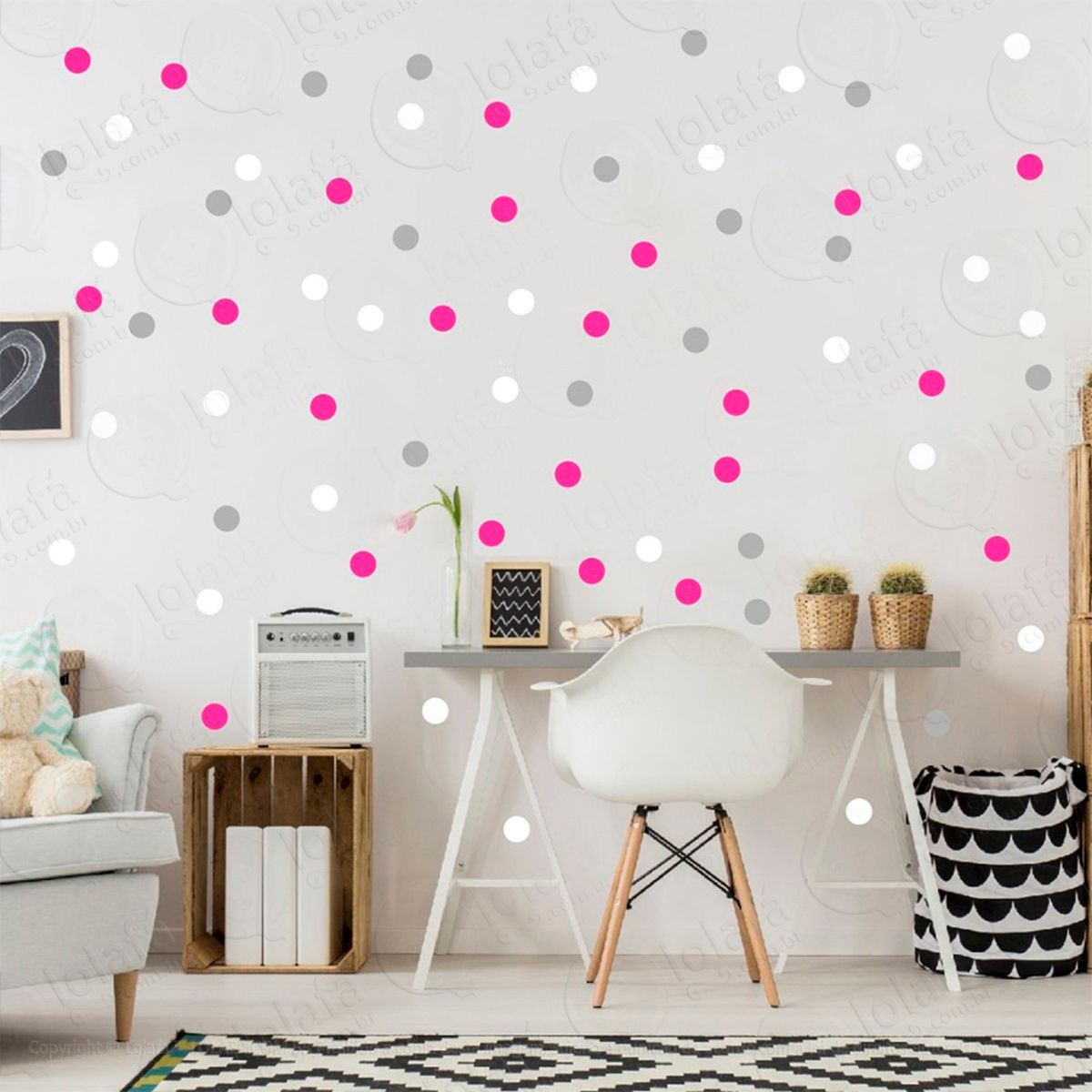 bolinhas adesivos para quarto de bebê mod:312