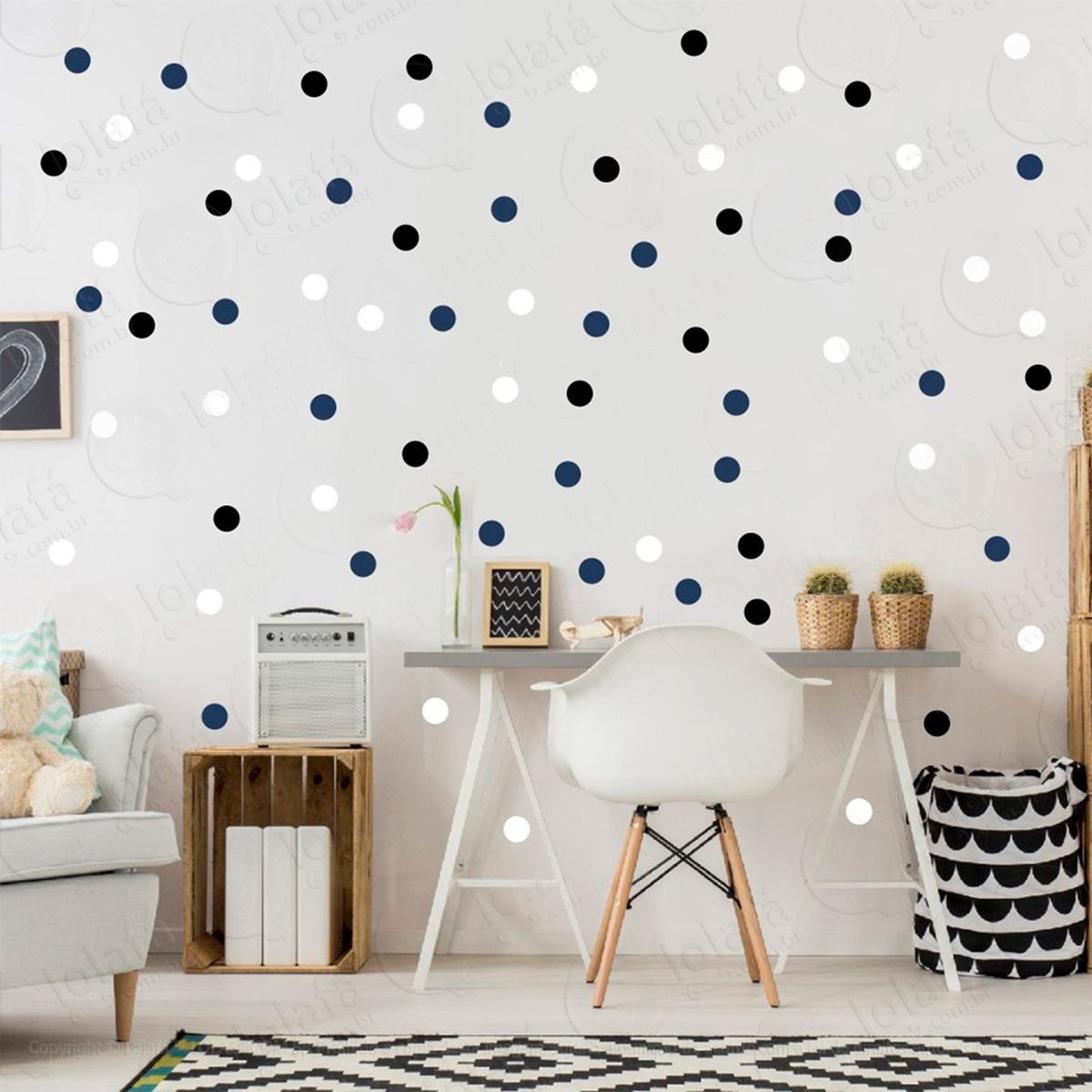Adesivos Bolinhas 360 Peças Adesivos para Quarto de Bebê Infantil - Mod:317