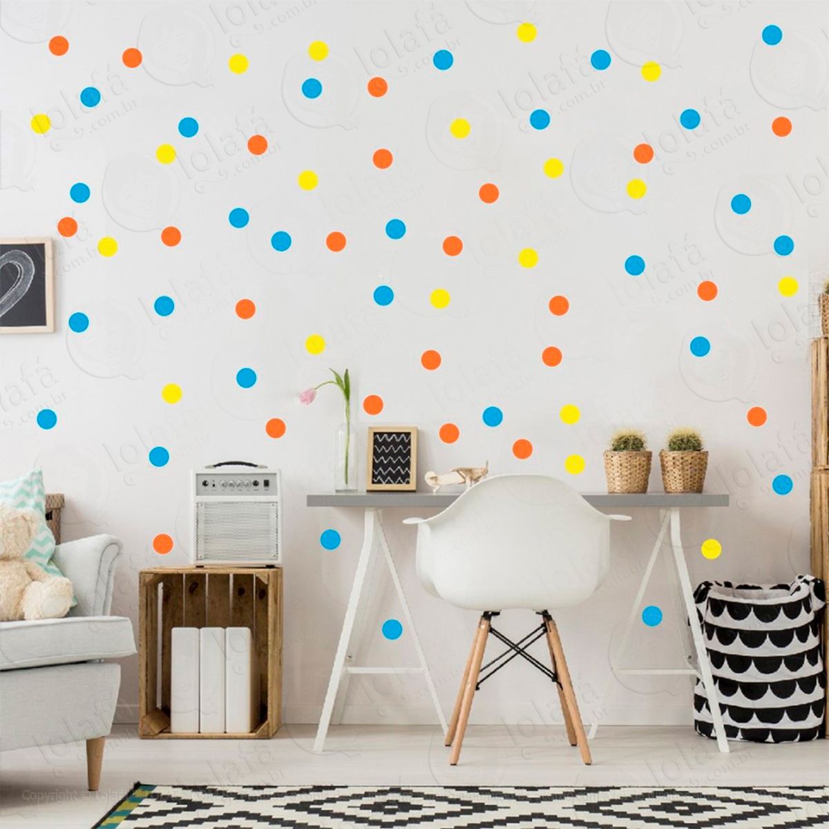 bolinhas adesivos para quarto de bebê mod:324