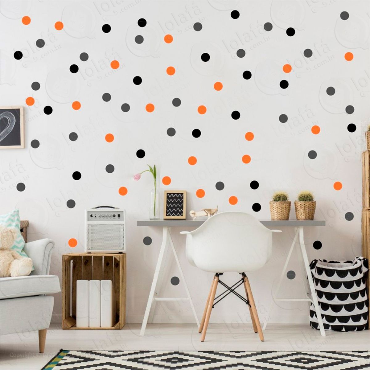 bolinhas adesivos para quarto de bebê mod:326