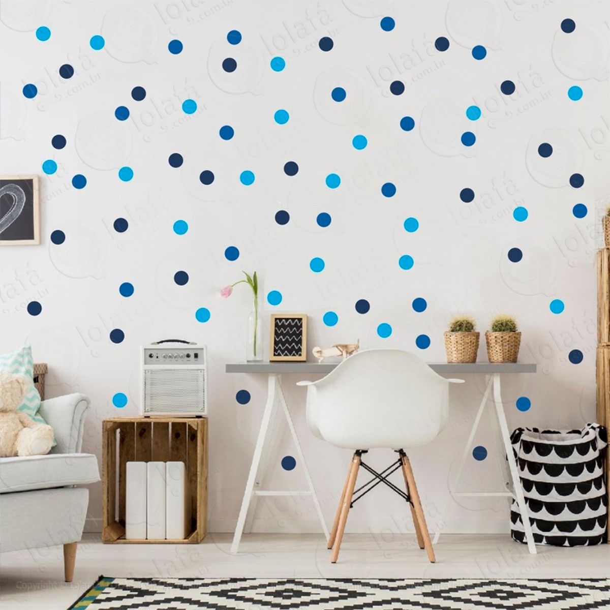 bolinhas adesivos para quarto de bebê mod:329