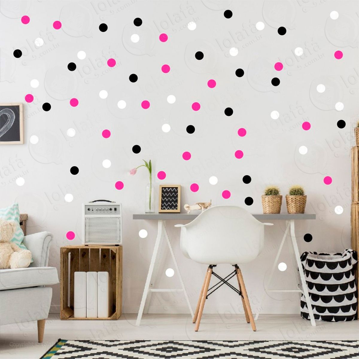 bolinhas adesivos para quarto de bebê mod:331