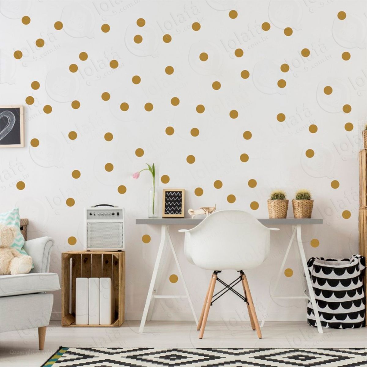 Adesivos Bolinhas 360 Peças Adesivos para Quarto de Bebê Infantil - Mod:338