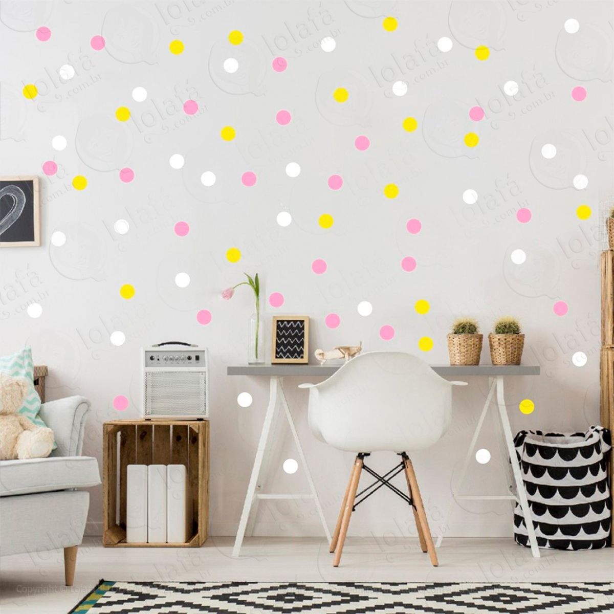 bolinhas adesivos para quarto de bebê mod:341