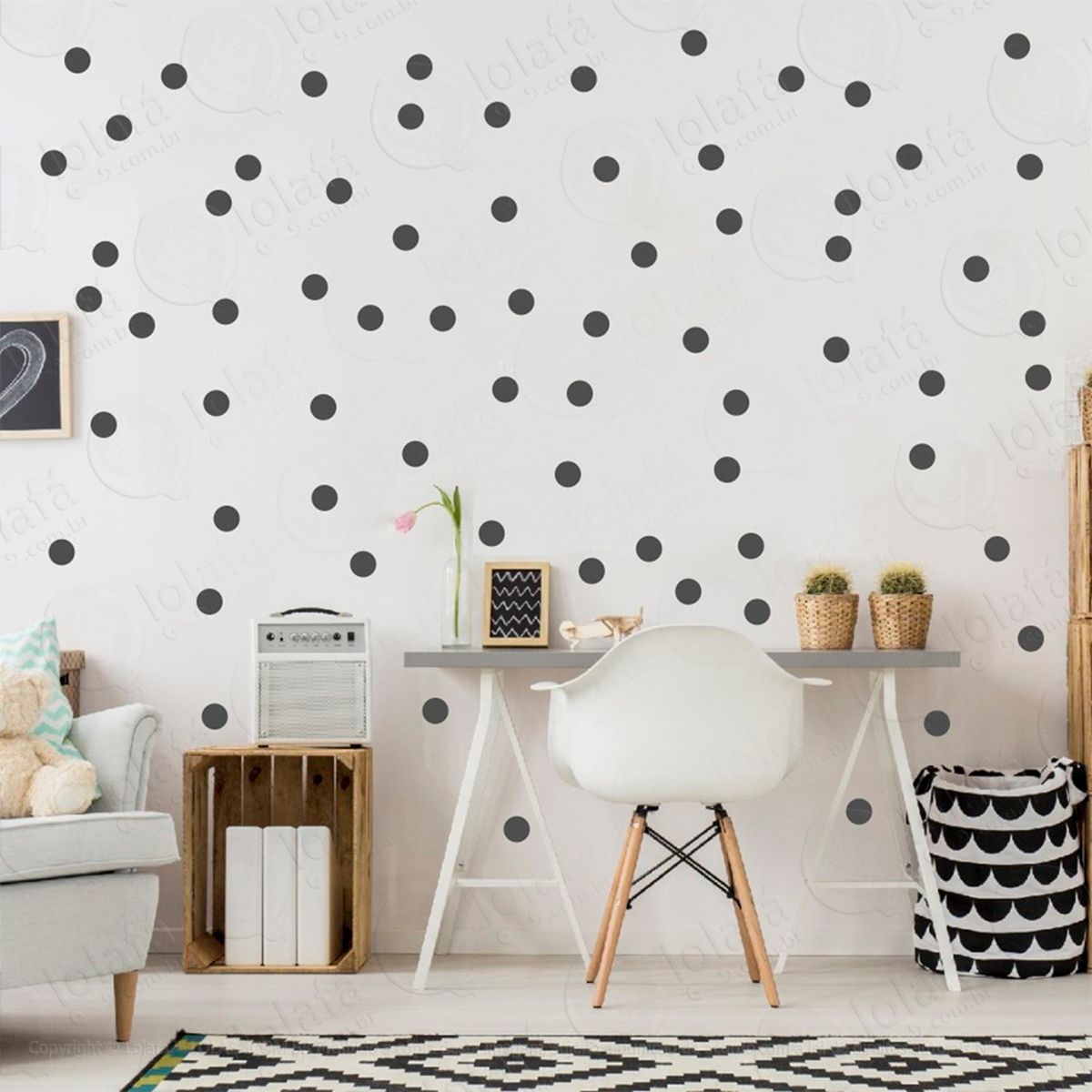 bolinhas adesivos para quarto de bebê mod:342