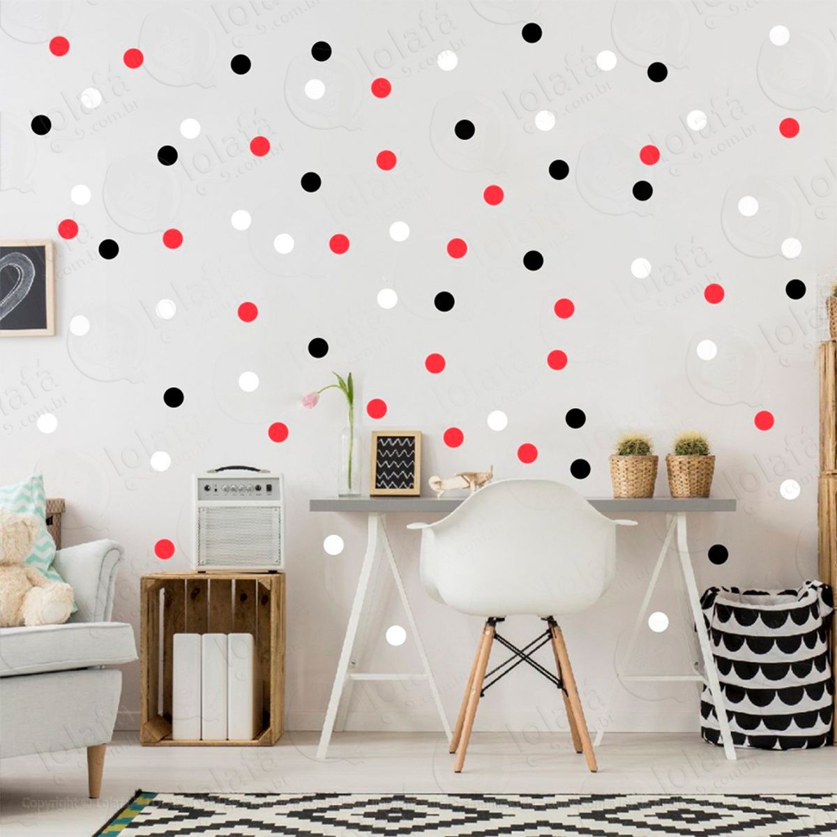 bolinhas adesivos para quarto de bebê mod:343