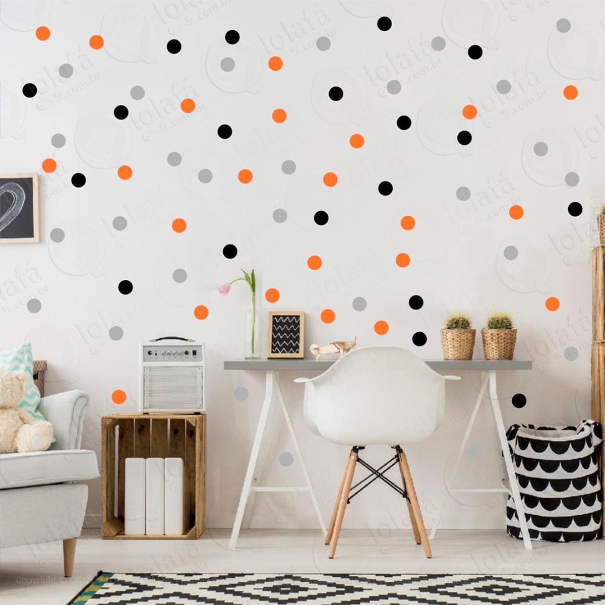 bolinhas adesivos para quarto de bebê mod:344