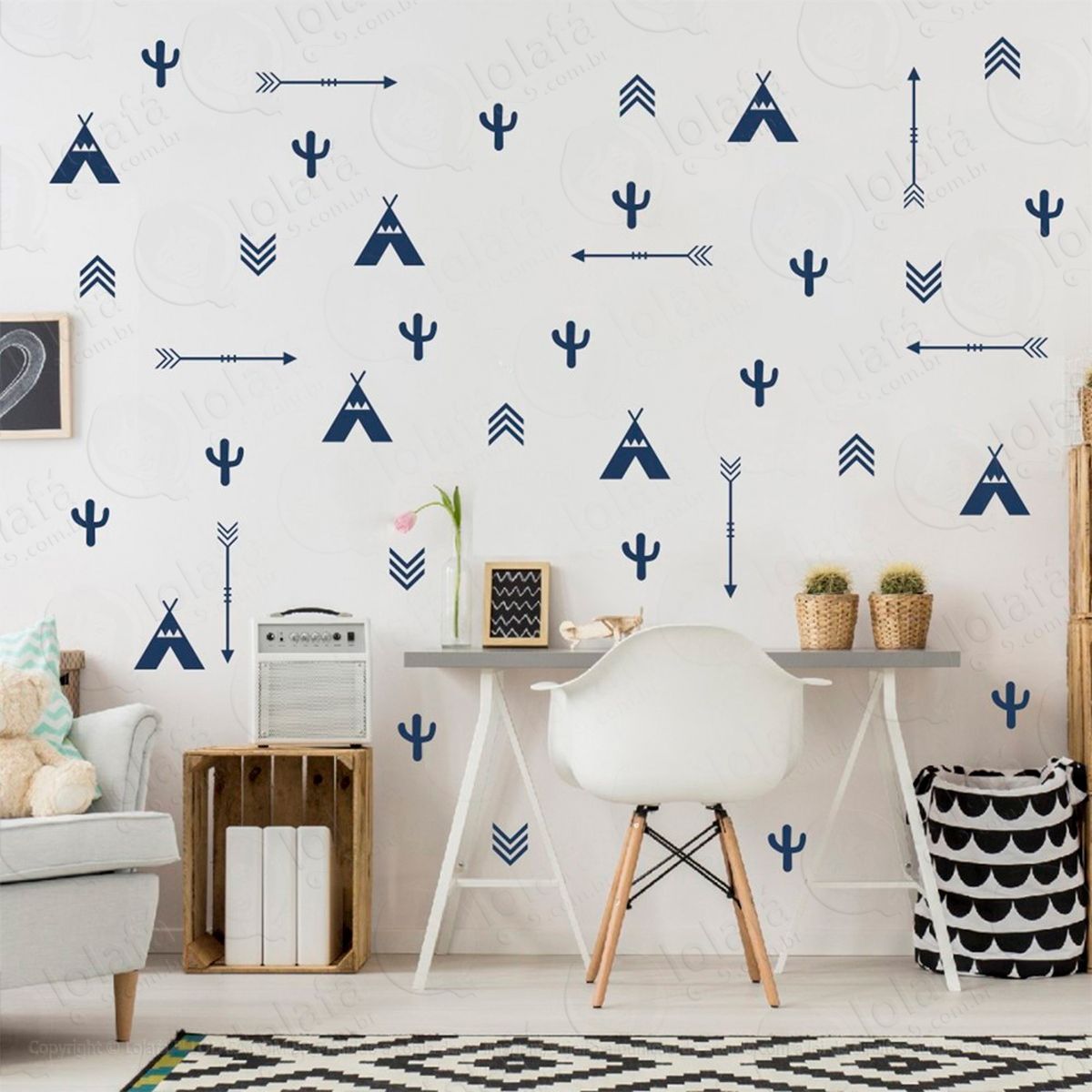 Índios adesivos para quarto de bebê mod:350