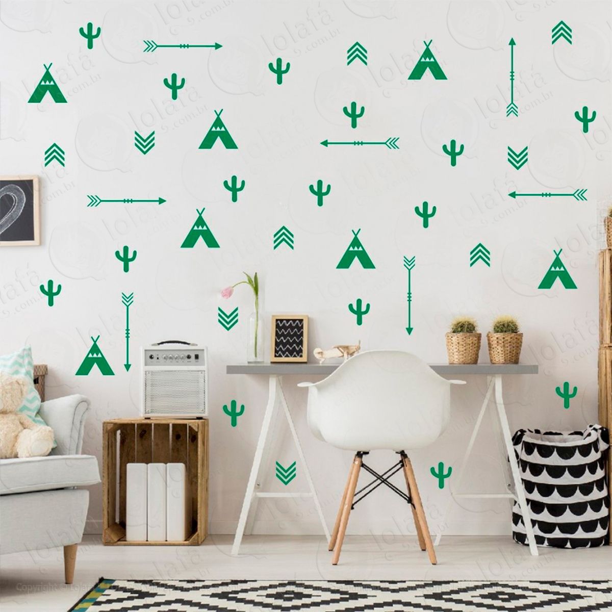 Índios adesivos para quarto de bebê mod:353