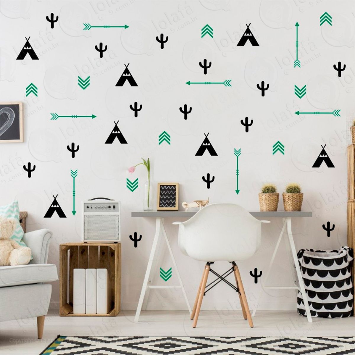 Índios adesivos para quarto de bebê mod:356