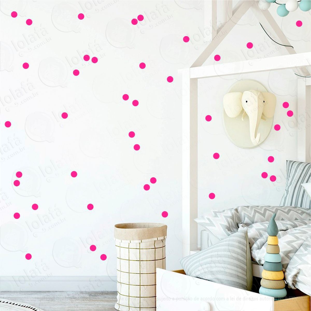 bolinhas adesivos para quarto de bebê mod:362