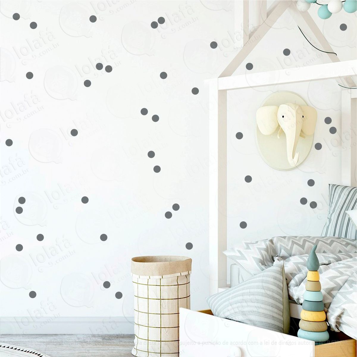 bolinhas adesivos para quarto de bebê mod:364